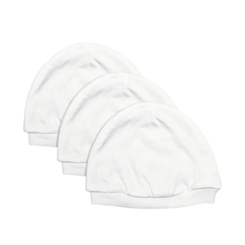 3-Piece White Bonnet Cap Set 1