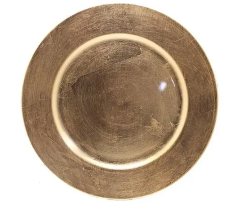 4 piece Charger Plate Plain Gold 1