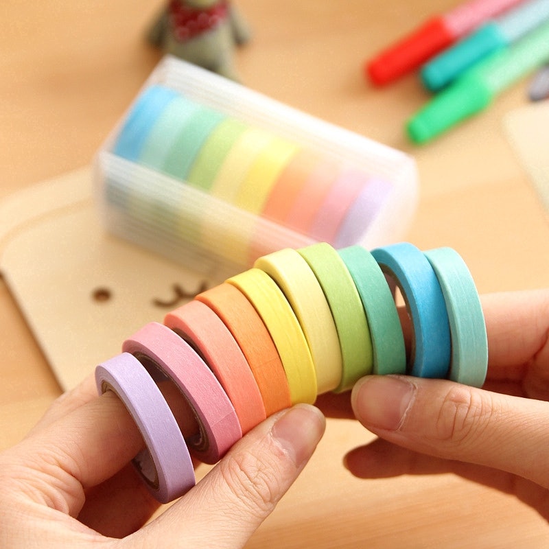 Rainbow Solid Color Paper Craft Washi Tape 2