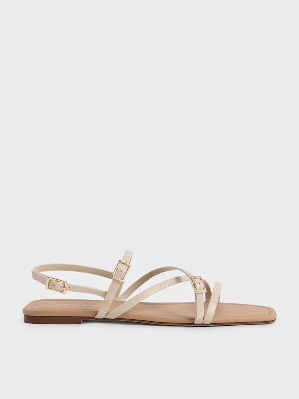Strappy Mini Buckle Flat Sandals 3