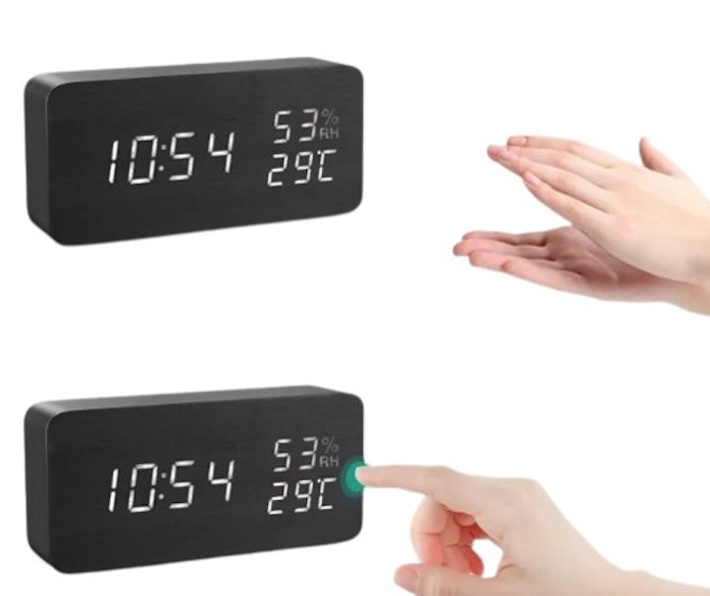 Digital Alarm Clock LED Wooden 3