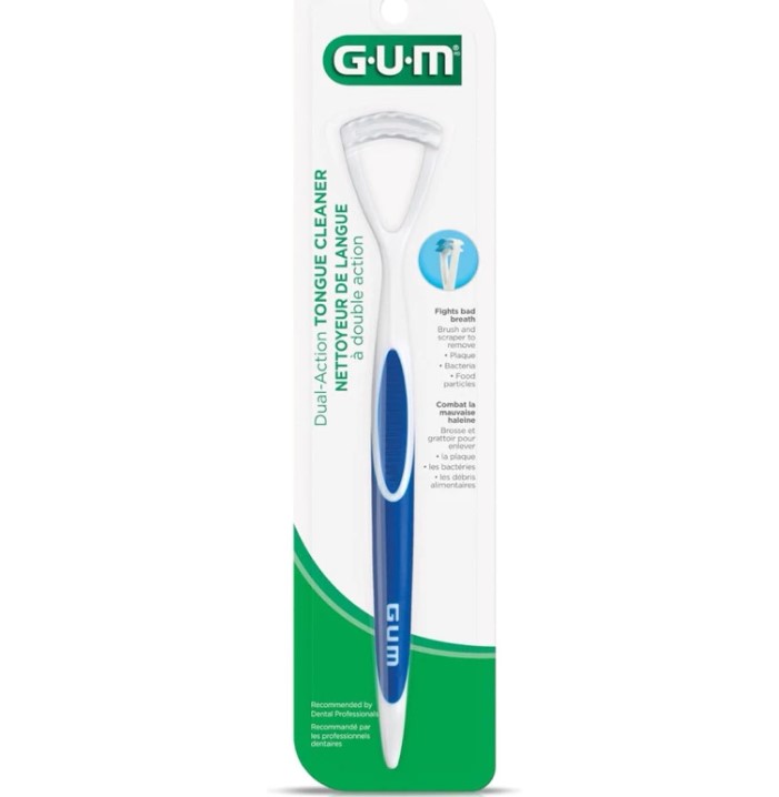Tongue Cleaner - Dual Action Soft Bristled Tongue Brush w/ Tongue Scraper 2