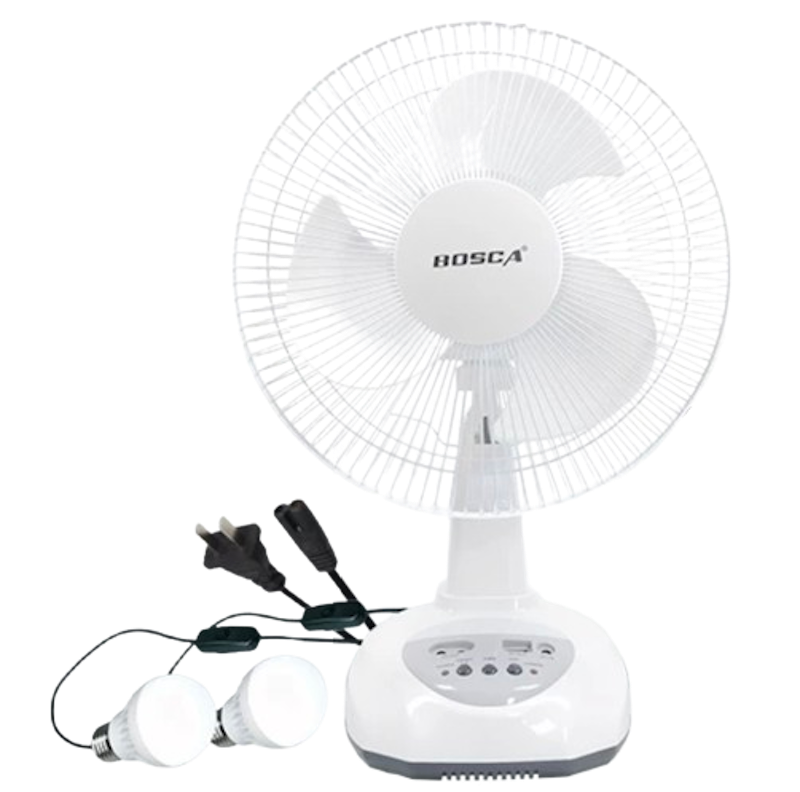 Solar Rechargeable Electric Fan With LED Light 1