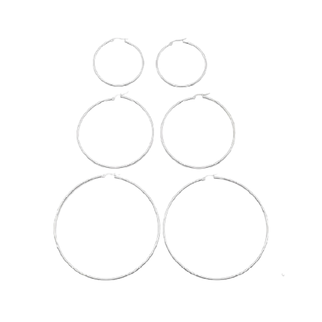 Mio Mio by Silverworks 3 Hoops Earrings 1