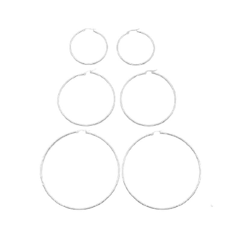 Mio Mio by Silverworks 3 Hoops Earrings 1