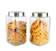 Slique Glass Jar With Stainless Steel Lid 2 pcs Set 1