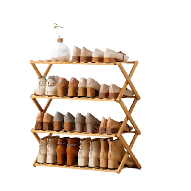4 Layer Space Saving Bamboo Shoe Rack 1