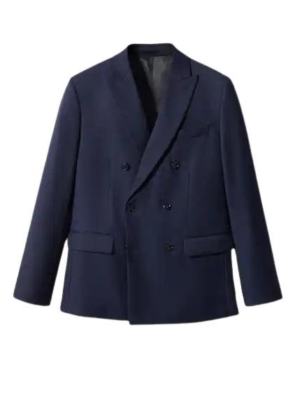 Slim Fit Double Breasted Suit Blazer 1