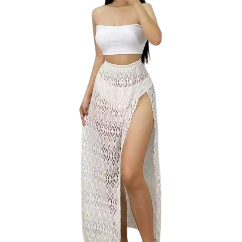 Maxi Skirt Mesh Lace Cover Up 1