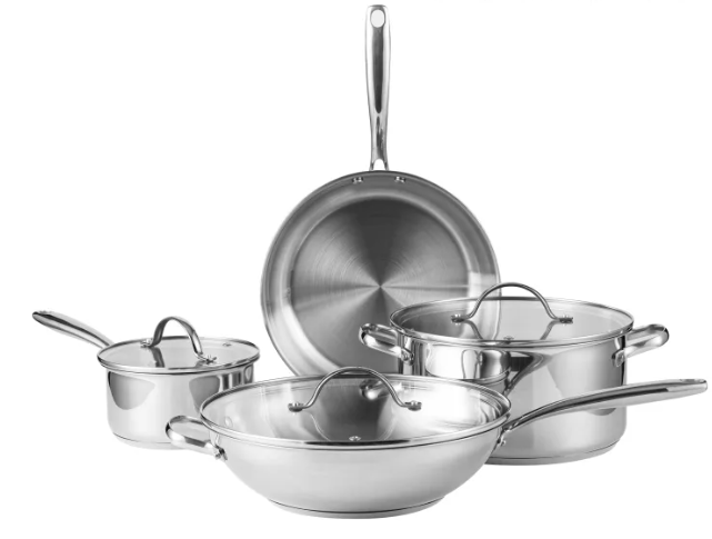 304 Stainless Steel Cookware Set 7 Pcs	  1