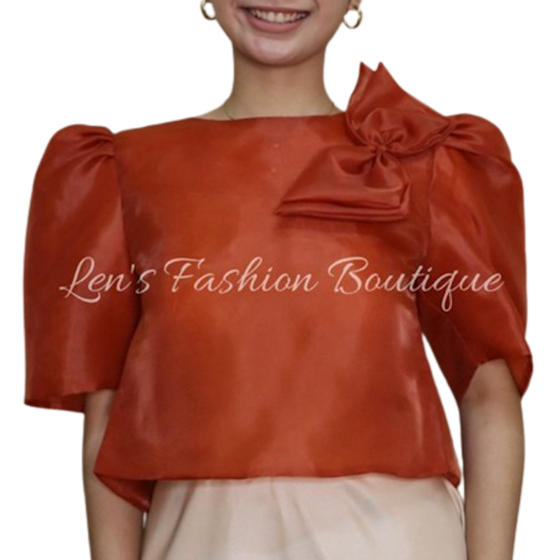 Modern Filipiniana Kimona Top w/ Big Ribbon 1