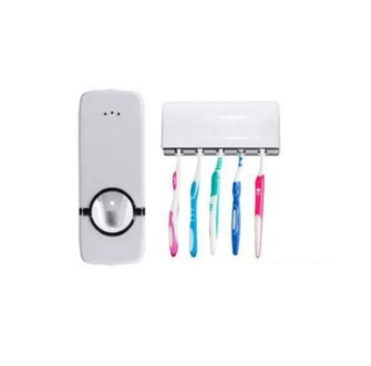 Toothpaste Dispenser & Toothbrush Case with Adhesive 1