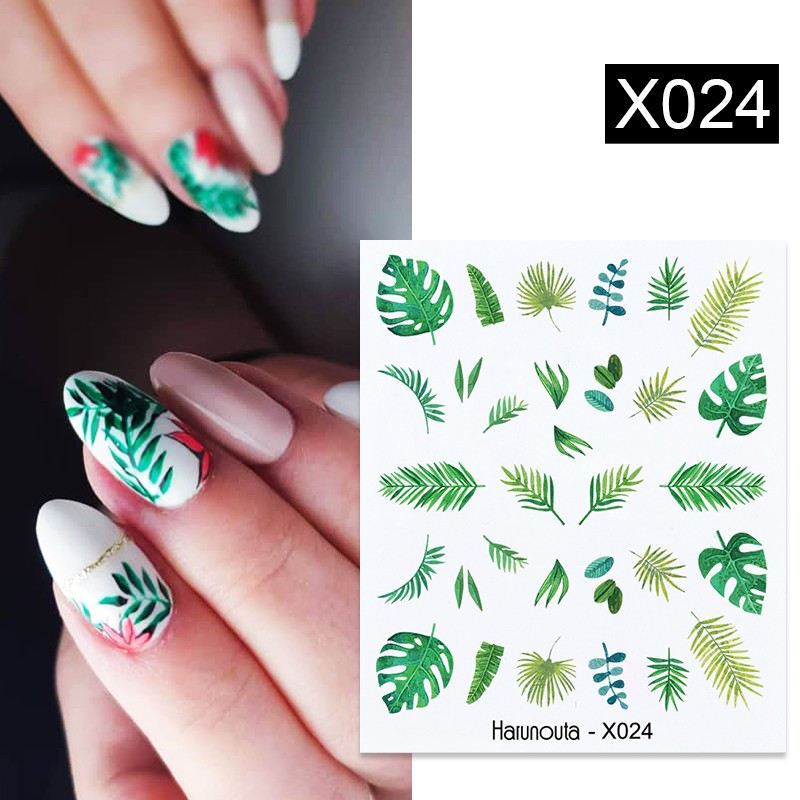 Flower and Leaves Nail Decals 6