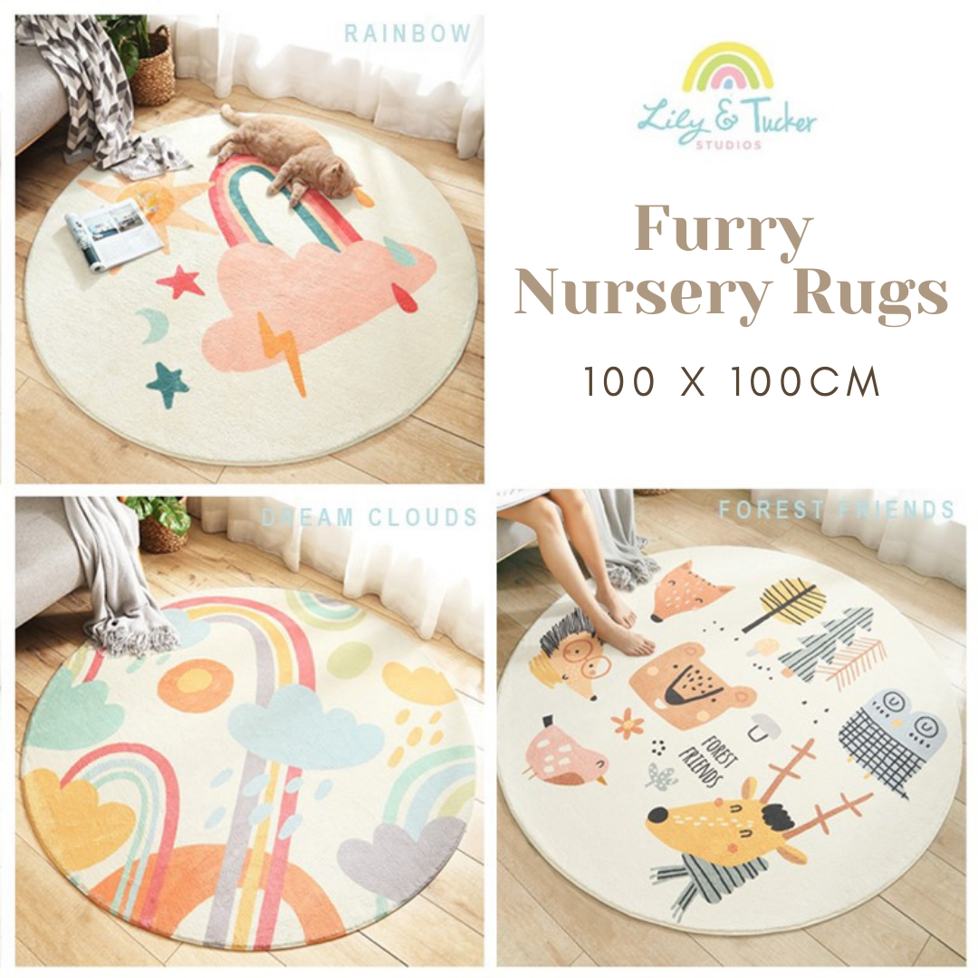 Printed Furry Nursery Rugs 5