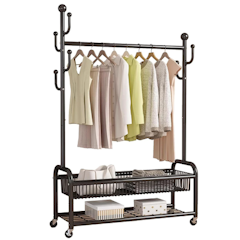 Stand Alone Clothes Rack With Wheels