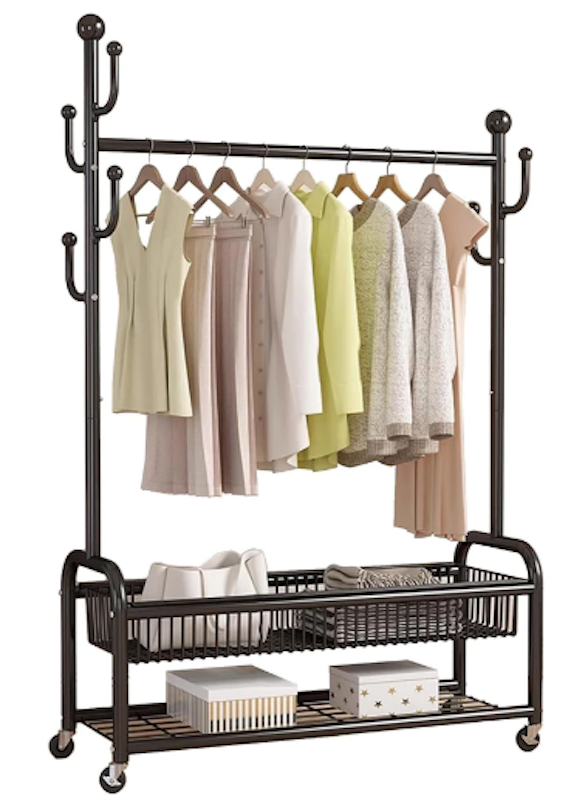 Stand Alone Clothes Rack With Wheels 1