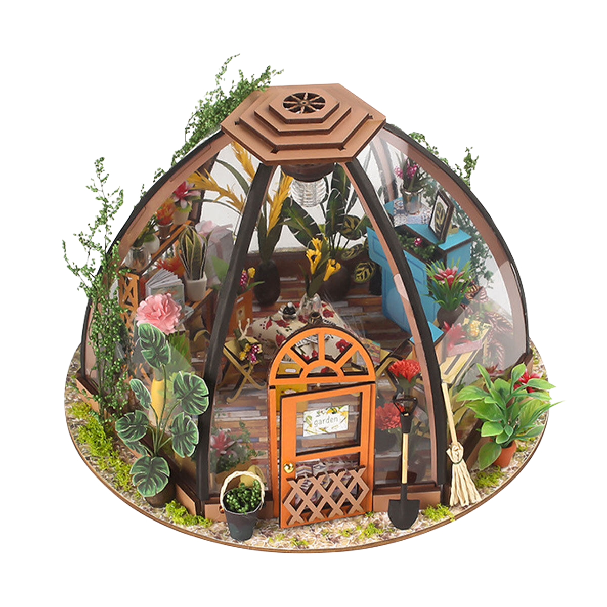 DIY Dollhouse Wooden Miniature Furniture Kit (Mini Greenhouse) 1