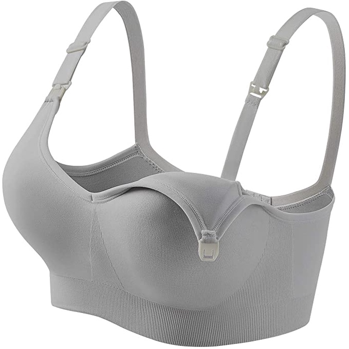 Nursing Maternity Sleeping Breastfeeding Seamless Bra 2