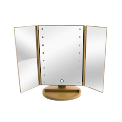 Tri-Fold LED Makeup Mirror