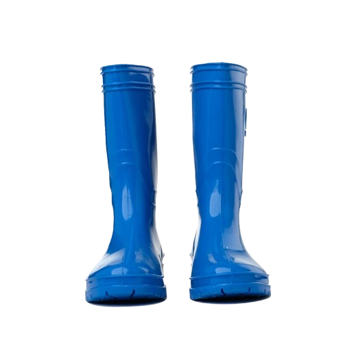Ladies Blue Waterproof Mid Cut Rain Boots 10" Tall 1