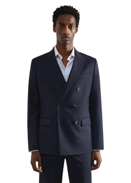 Slim Fit Double Breasted Suit Blazer 2