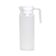 Callan Square Clear Embossed Glass Pitcher