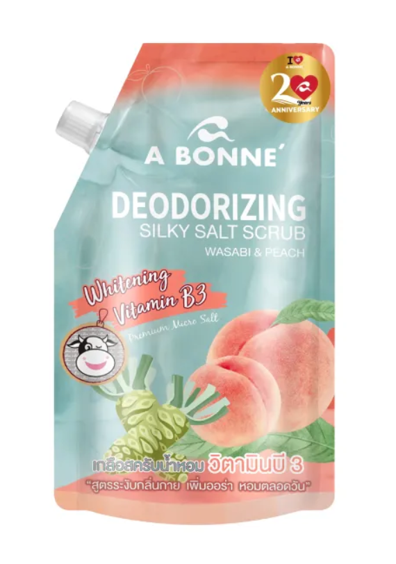 Deodorizing Silky Salt Scrub Wasabi & Peach 1