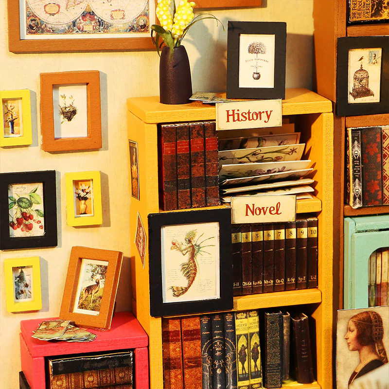 DIY Miniature Mini Library Dollhouse 2