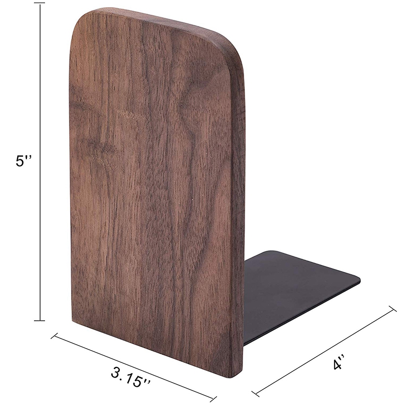 Wooden Bookends with Metal Base 4