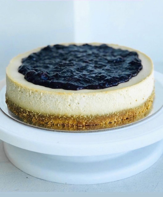 Vegan Blueberries Compote Vanilla Cheesecake  1