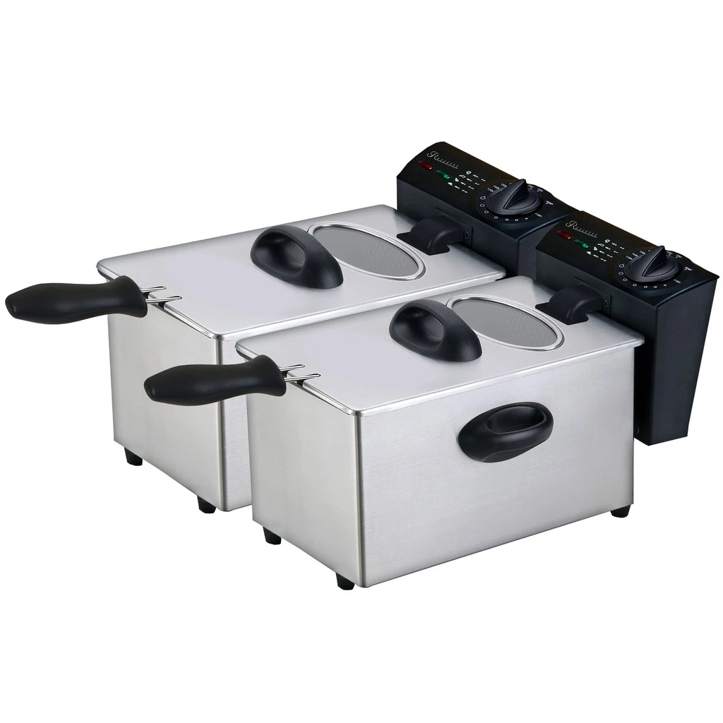 Stainless Steel Double Deep Fryer 1