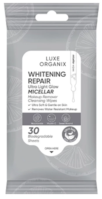 Whitening Repair Ultra Light Glow Micellar Makeup Remover Cleansing Wipes 1
