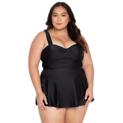 Plus Size Open Back Dress Swimsuit