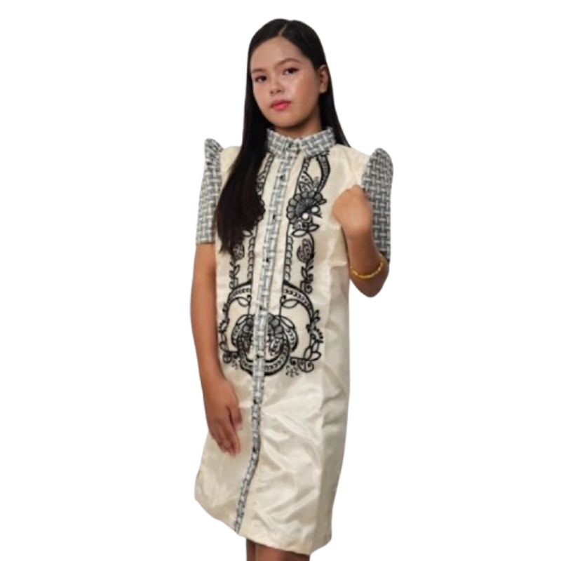 Modern Filipiniana Ladies Barong Dress 1