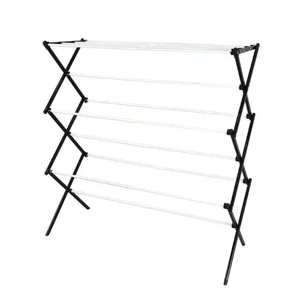 Edsel Extendable Drying Rack - Black + White 1