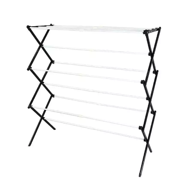 Edsel Extendable Drying Rack - Black + White 1