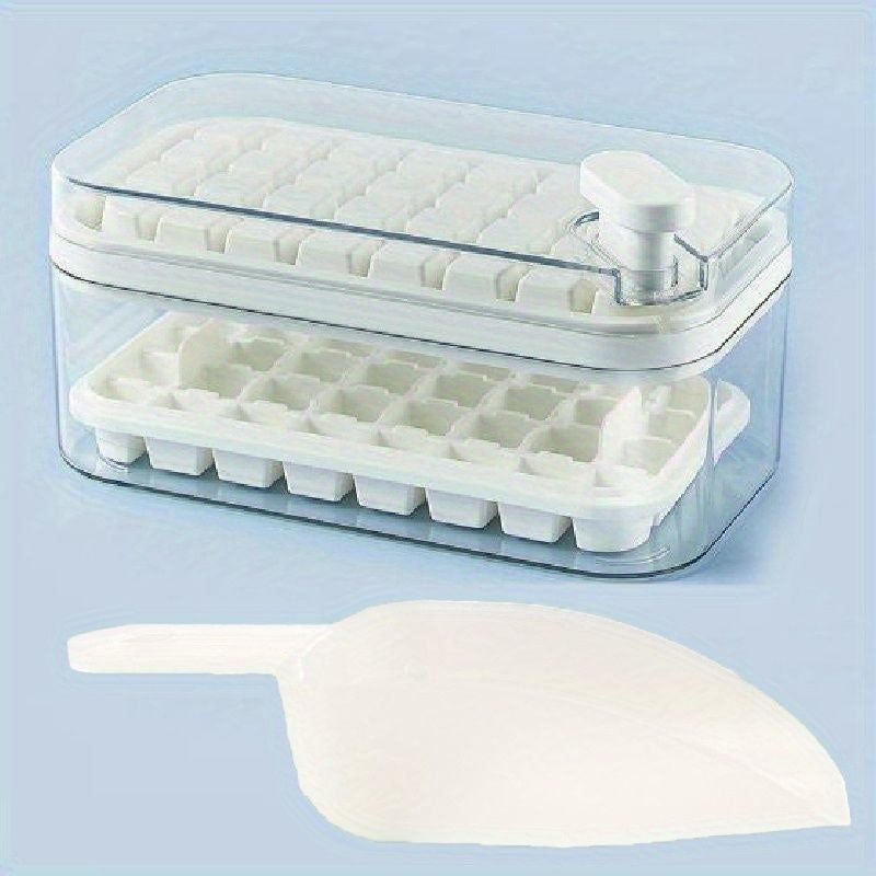 64 Pcs Ice Cube Tray With Lid & Bin 3