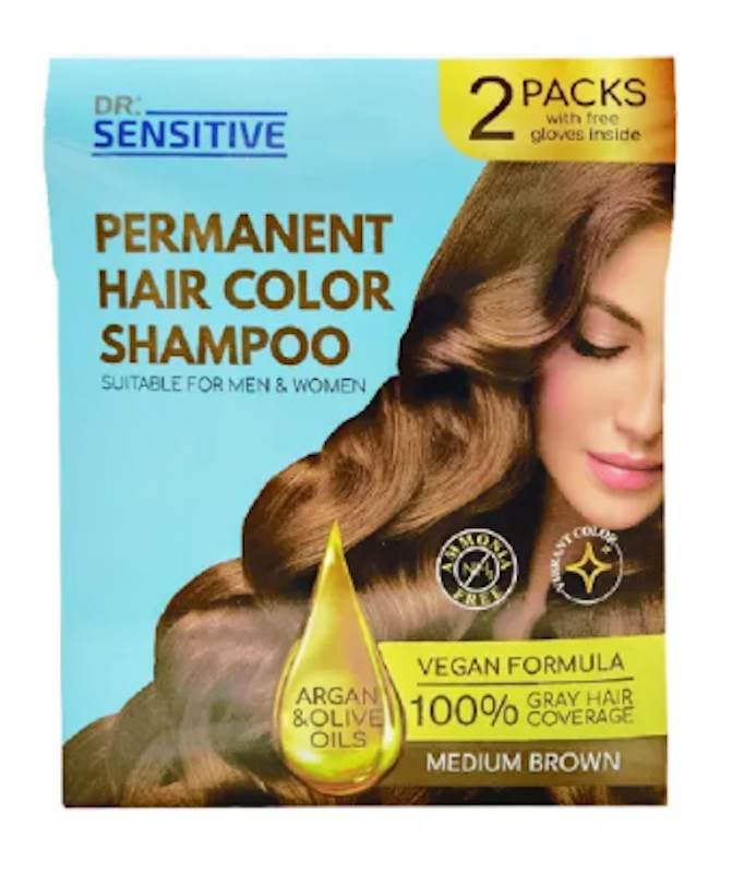 Vegan Formula Permanent Hair Color Shampoo for Men and Women 2Packs Argan/Olive Oil 1