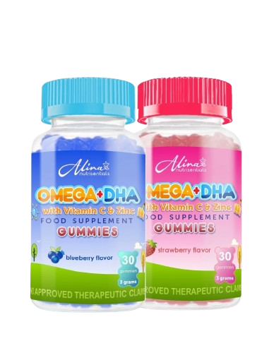 OMEGA + DHA + Vitamin C & Zinc Food Supplement Gummies 1
