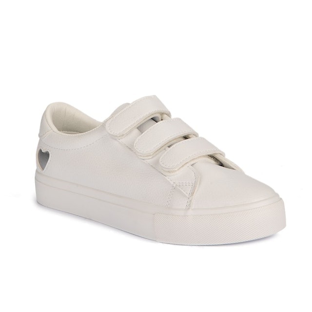 White Slip On Heart Sneakers 1