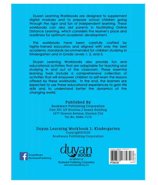 Duyan Learning Workbook 1: Kindergarten 3