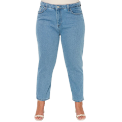 Plus Size High Waist Mom Jeans