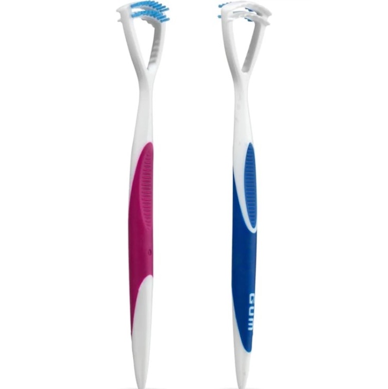 Tongue Cleaner - Dual Action Soft Bristled Tongue Brush w/ Tongue Scraper 1
