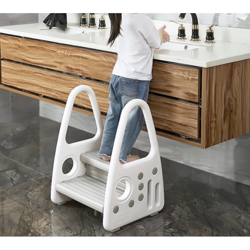Kids Two Step Stool With Handrail 5