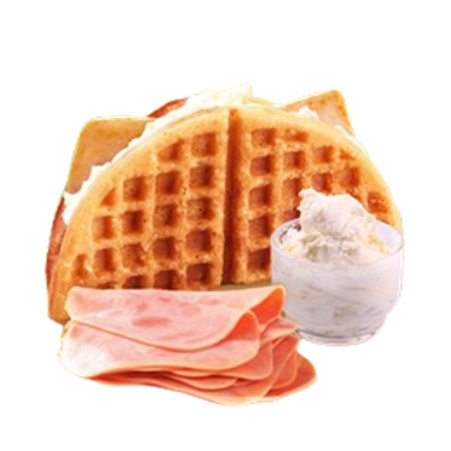 Ham Cream Cheese Waffle 1