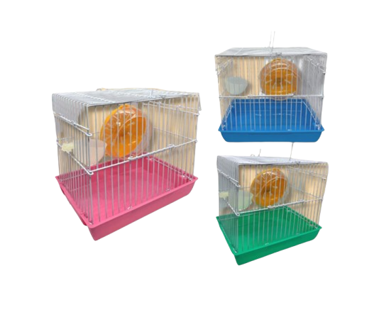 Hamster Colorful Cage With Wheel and Feeding Cup 2