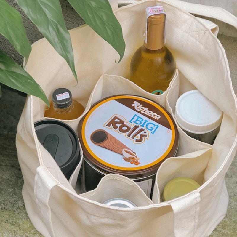 Canvas Market Pocket Tote Bag Shopping Bag 2