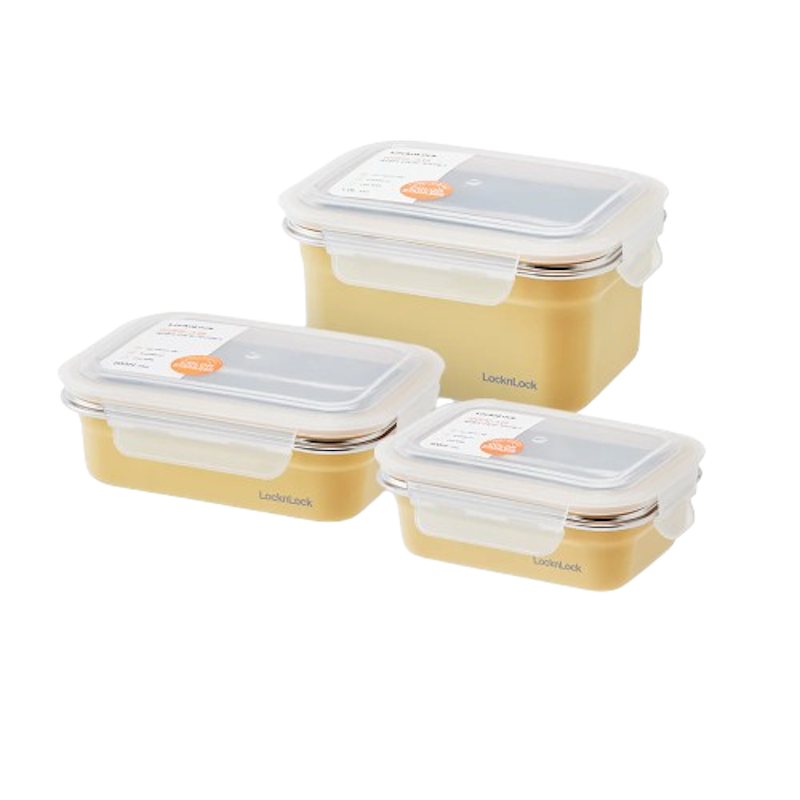 Set of 3 Stainless Gold Container 2