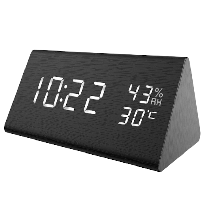 Triangle Wooden Digital Alarm Clock 1