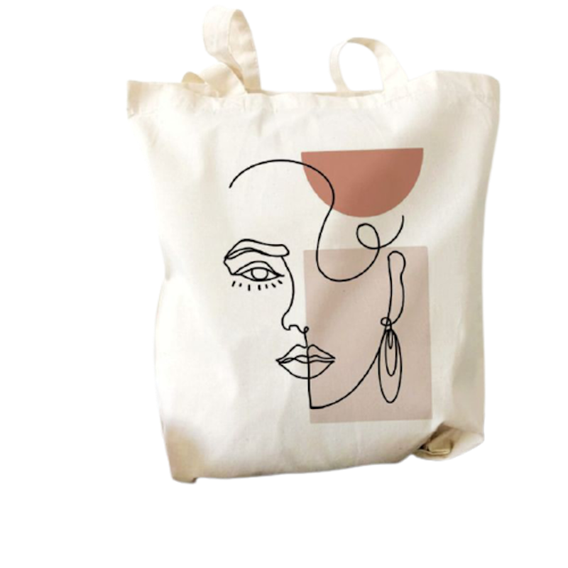 Trendy Graphic Canvas Flat Tote Bag Minimalist Designs 1